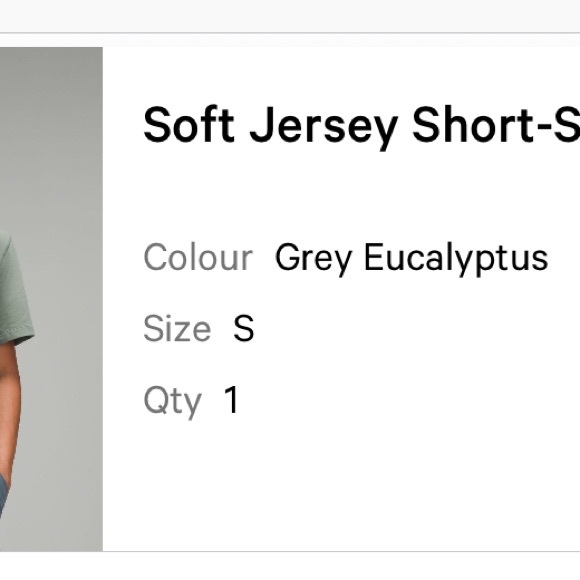 Lululemon Soft Jersey Tee Grey Eucalyptus - Picture 2 of 2